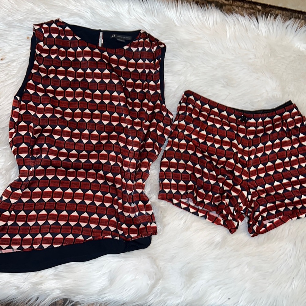 Armani Exchange short & top set size Small